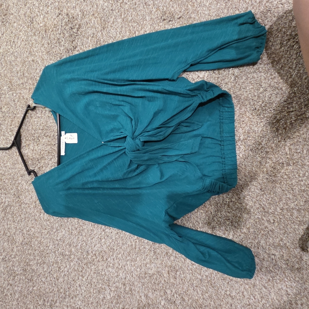 Teal Long Sleeve Blouse